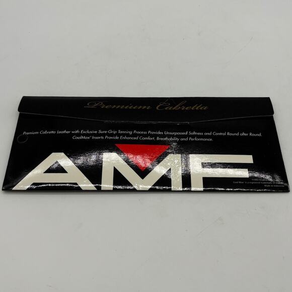 Vtg AMF Golf Glove Mens Large White Cabretta Leather Left Handed Coolmax Soft - Picture 2 of 5